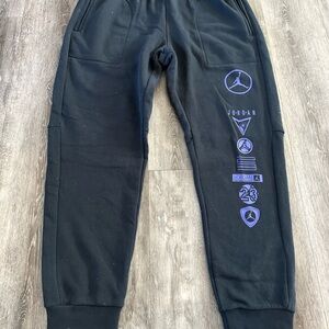 Jordan Black Sweatpants with Purple Logo XL